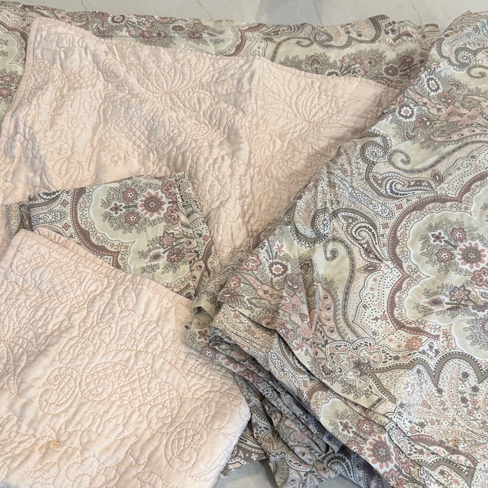 Pottery Barn Paisley Patterned Duvet and shams